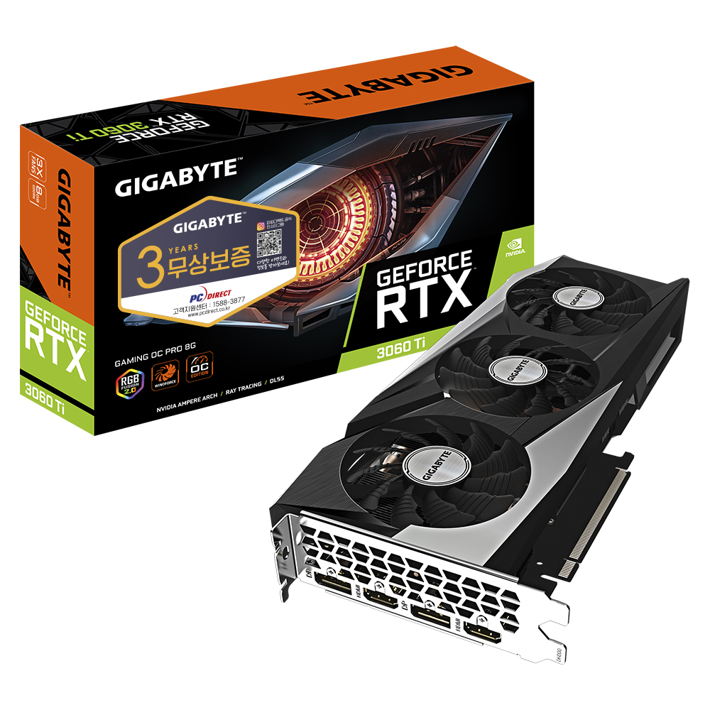 GIGABYTE ������ RTX 3060 Ti GAMING OC PRO V3 D6 8GB �Ǿ���Ʈ