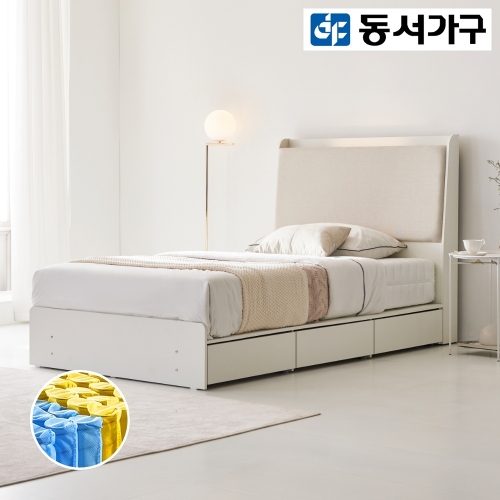 동서가구 프리미엄 벨로나 LED 조명 패브릭 침대 SS (9존독립스프링)_이미지