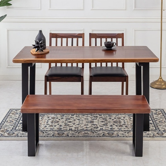 퍼스웰 로딘 장미목원목 우드슬랩 식탁 1350 (의자2개+벤치1개)_이미지