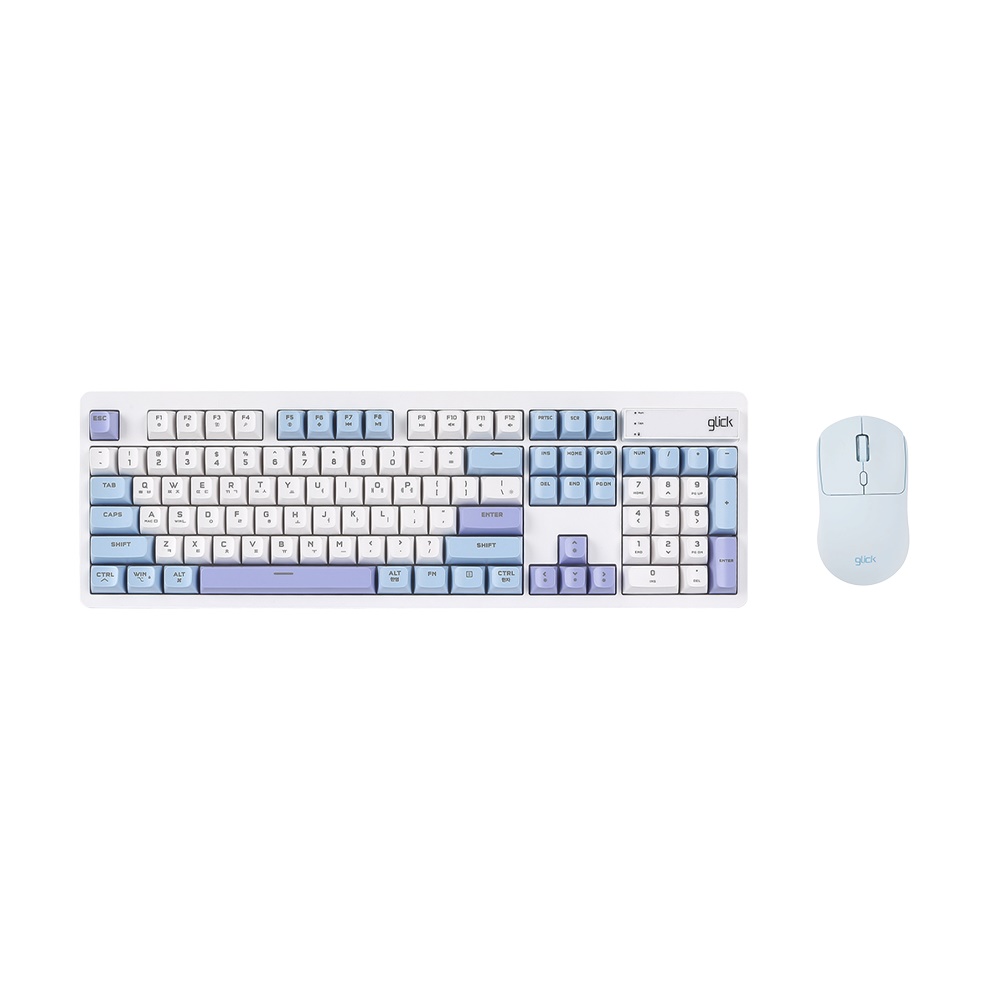 지클릭커 오피스프로 WMK515 사일런스 M 무소음 무선 키보드 마우스 세트 (Sky City)_이미지