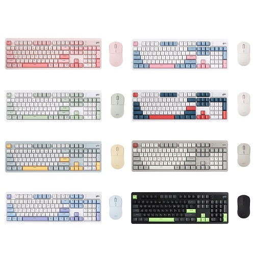 지클릭커 오피스프로 WMK515 사일런스 M 무소음 무선 키보드 마우스 세트 (Sky City)_이미지