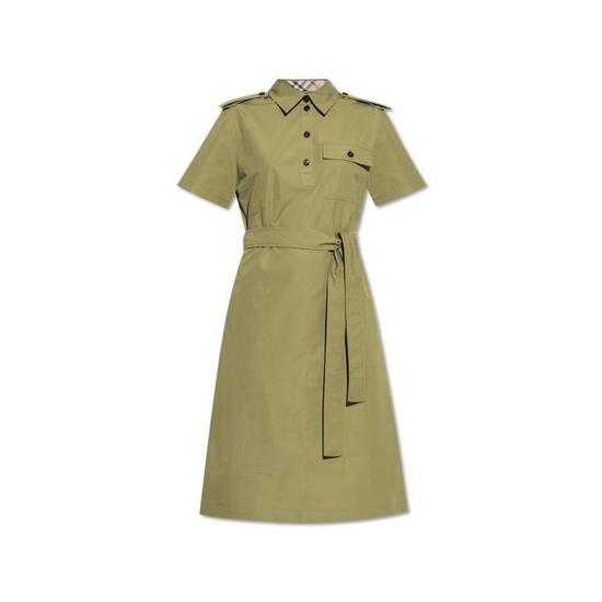 버버리 타이 웨이스트 코튼 셔츠 드레스 8110419C2982