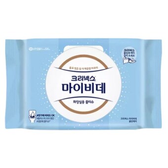 크리넥스 마이비데 클린케어 화장실용 <b>물티슈</b> 캡형 60매