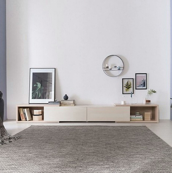 리바트 뉴 타이드 확장형 거실장 화이트 2900_이미지