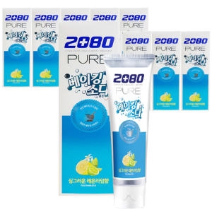 애경 2080 퓨어 베이킹소다 담은 레몬라임 치약 120g (10개)