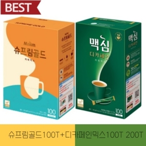 동서식품 <b>맥심</b> 슈프림골드 100개입 + <b>디카페인</b> 100개입