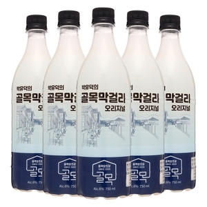 골목양조장 박유덕 골목막걸리 오리지널 6도 750ml (5개)_이미지