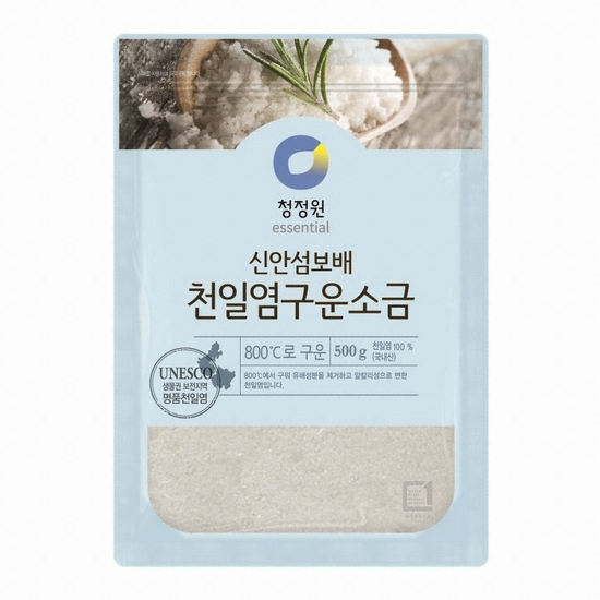 청정원 신안섬보배 천일염 구운소금 500g (1개)_이미지