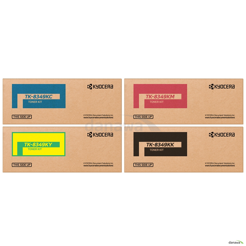 Kyocera 정품 TK-8349KK, TK-8349KC, TK-8349KM, TK-8349KY 4색 세트