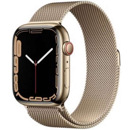 APPLE 워치 시리즈7 45mm Cellular 골드 스테인리스 스틸 (밀레니즈루프, 해외구매)_이미지