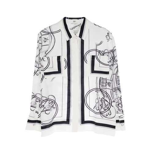 에르메스 엘러브 새상품 엑스리브리스 레브 클래식 셔츠 38 블랑나크르 6HA0247