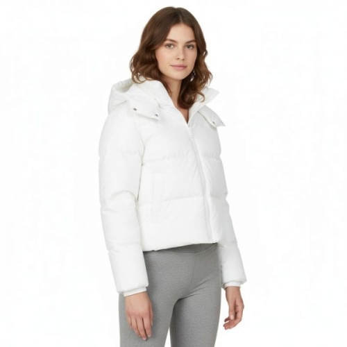 게스 남녀공용 소매탈착 글레이즈드 패딩 아이보리 M 1223735