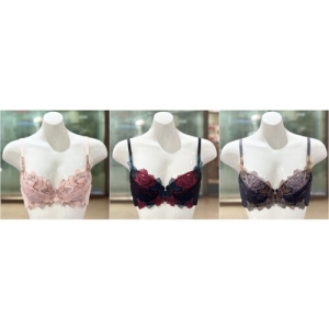 와코루 23A/W 광고 로즈 리본브라 A.B컵 BK.CO.GY -WBR2040