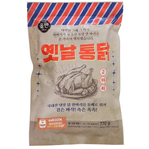 신세계푸드 올반 옛날통닭 2마리 770g (3개)