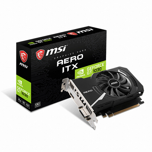 MSI 지포스 <b>GT1030</b> 에어로 ITX OC D4 2GB