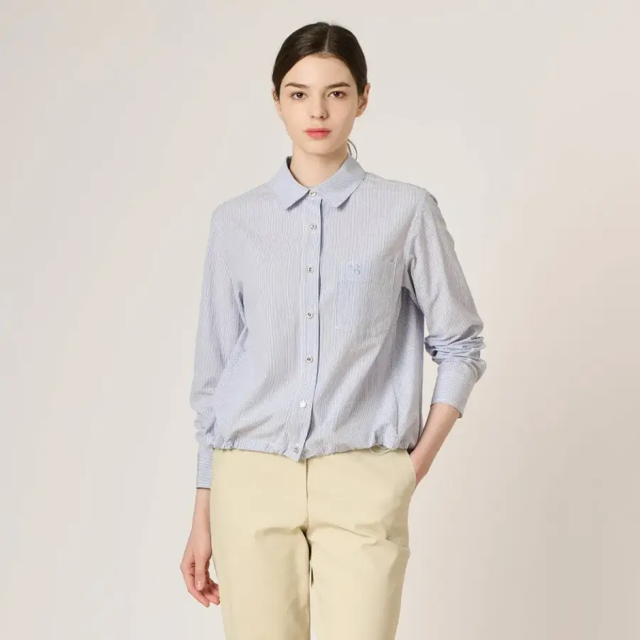  BCBG 여성 스트라이프 스트링 셔츠 B4M3B401