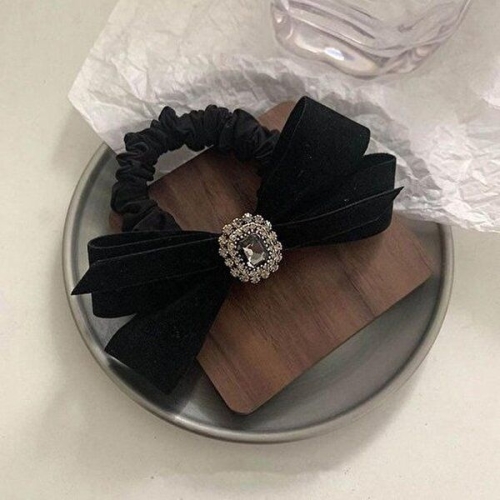 셀러허브 VY 여자 러블리 블랙 리본 머리끈_A31117_이미지