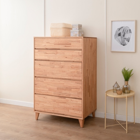 예작퍼니처 원목 광폭 깊은 5단 서랍장 900_이미지