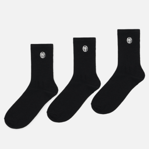 3PACK EMBROIDERY 양말 MFG45CSO201 BLK