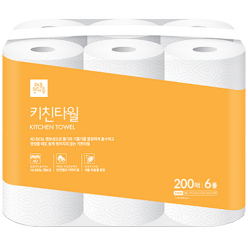 암웨이 ㅤ행복한아름 키친타올 200매 (6롤) *1팩_이미지