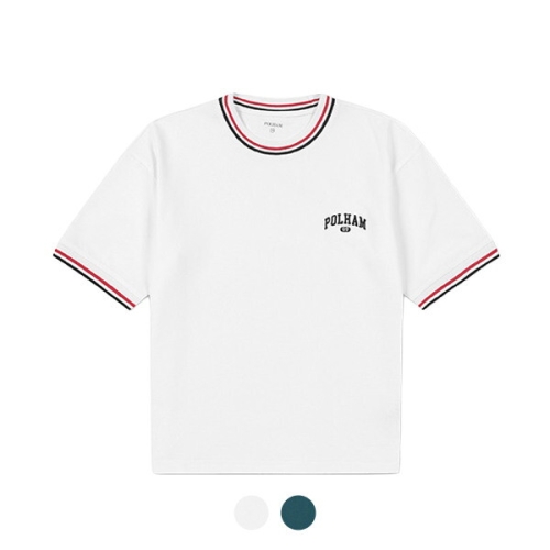 폴햄키즈 시그니처 공용 자가드 소로나 넥요꼬 반팔티_PKE2TS3420_이미지