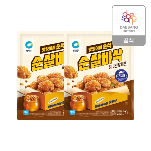 대상 청정원 순살 바삭 허니 간장치킨 550g (2개)