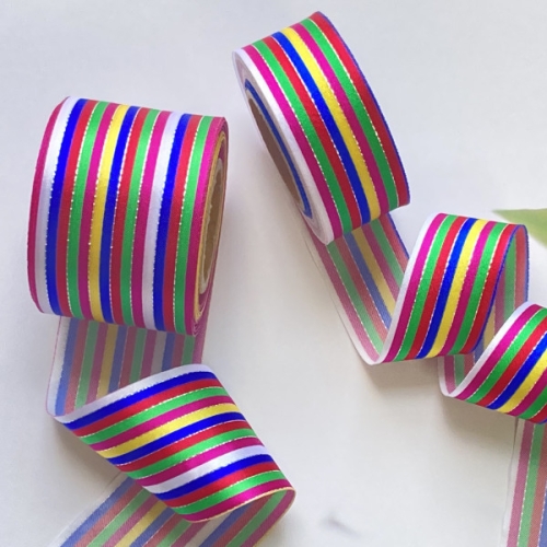 레트로한 감성의 색동 리본 3cm x 9m(1개)
