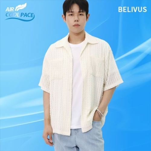 빌리버스 남성 여름 반팔셔츠 린넨라이크 니트 남방 VLC006