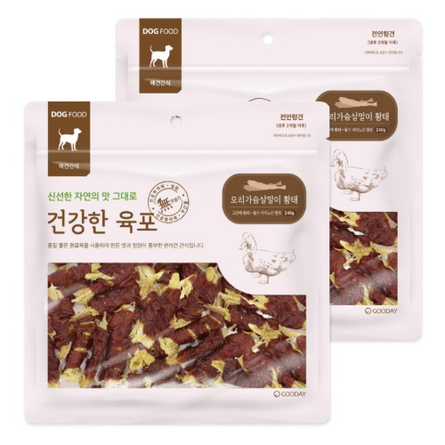 건강한 육포 오리가슴살말이 황태 240g