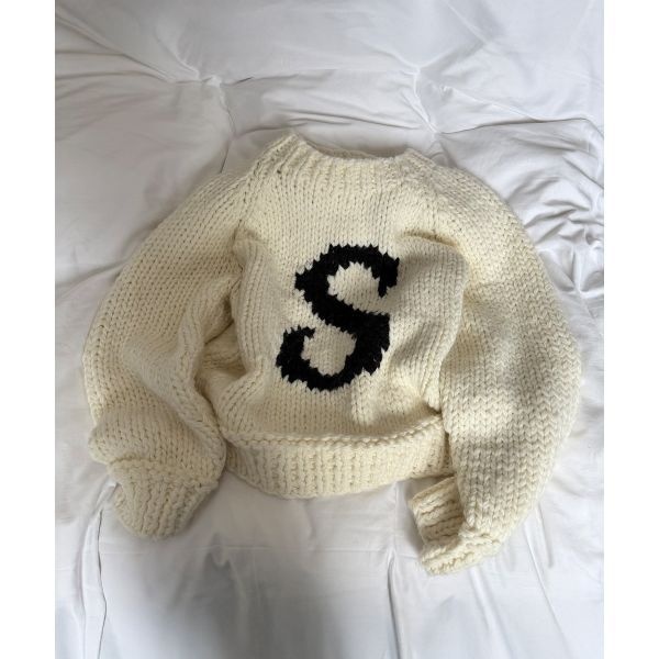 썸웨어버터 SOMEWHEREBUTTER Symbol Logo Handmade Sweater Ivory S5WKN04IVF 3053127