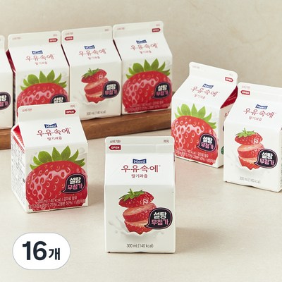 매일유업 우유속에 딸기과즙 300ml (16개)_이미지