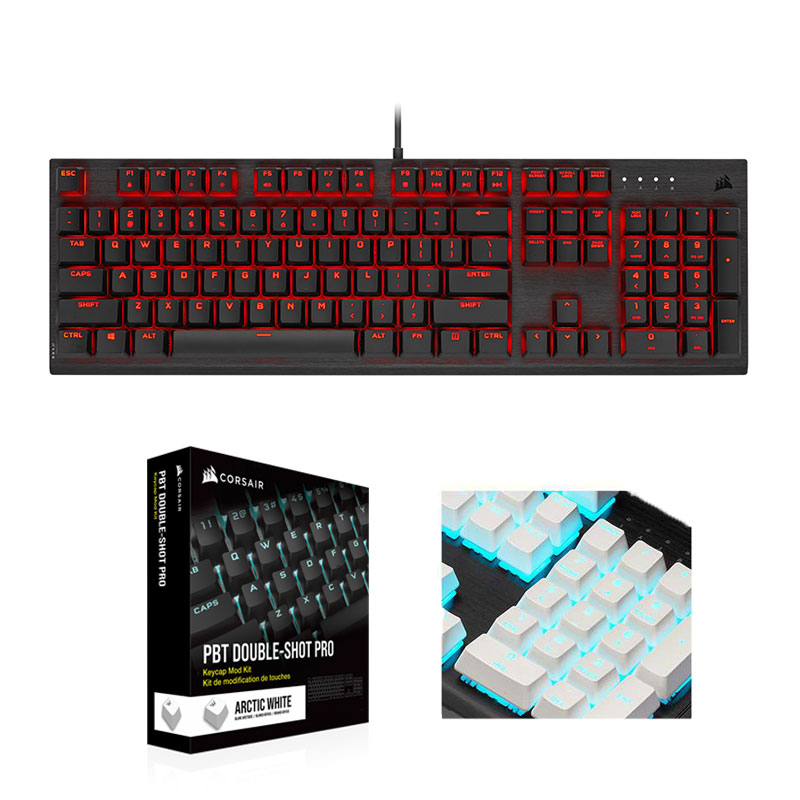 CORSAIR K60 PRO + PBT Double-shot Keycaps Pro