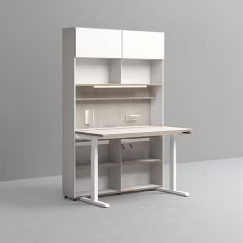 데스커 6단 모션 멀티 책상세트+조명+도어 (1400x590)_이미지