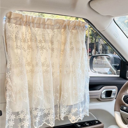 오토크루 이중 레이스 햇빛가리개 커튼 - 일자형 벚꽃 AC-S04