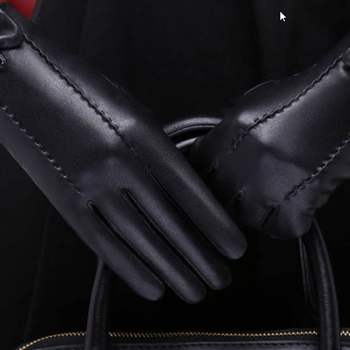 디테일 225LMX29 가죽 장갑 겨울 선물 리본 포인트 방한용품_이미지