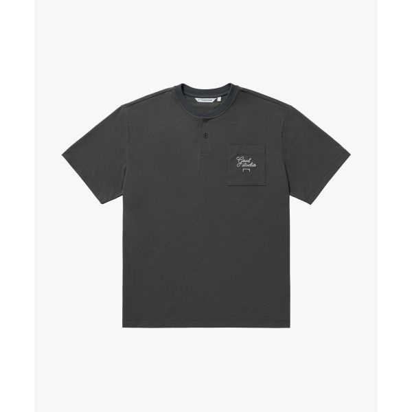 ��Ʃ��� ltgt GOALSTUDIO AIR DRY HENLEY NECK BUTTON-UP-CHARCOAL G5MTZ101CH 15..