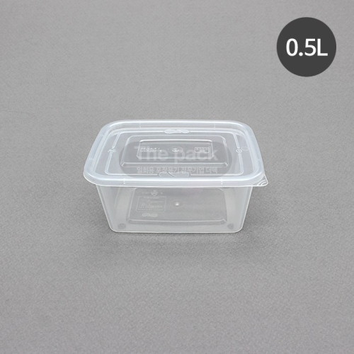 부원KH 사출 직사각 투명 밀폐용기 0.5L 25개입 4세트