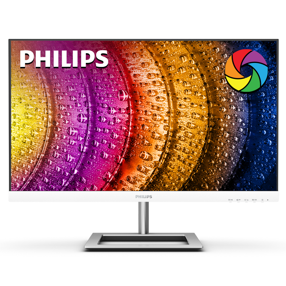 필립스 241E1 프리싱크 75 시력보호 보더리스 화이트 무결점_이미지