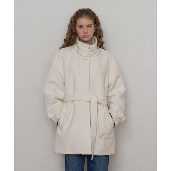 썸웨어버터 SOMEWHEREBUTTER Boucle Wool Half Coat Ivory S5WCT01IVF 3060536