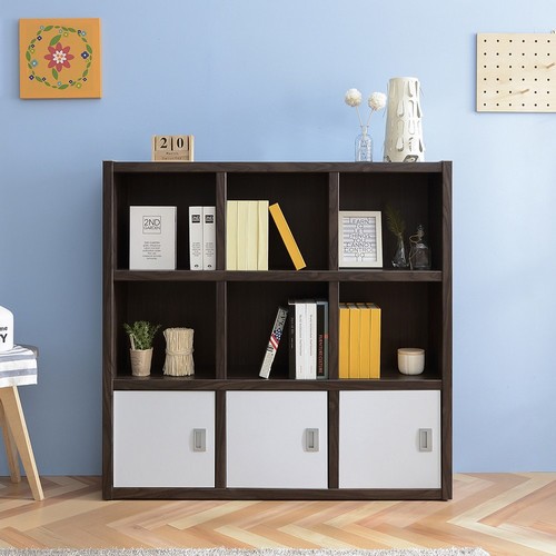 장인가구 아이브 바론 3단 수납형 책장 1200