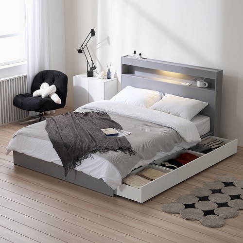 서울소호 트리플 수납 LED침대 Q