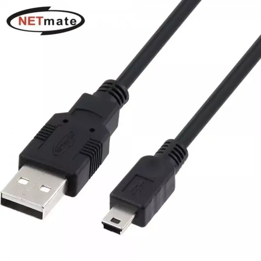 강원전자 NETmate USB 2.0 Mini B 데이터 케이블 (NMC-UM205BK, 0.5m)_이미지