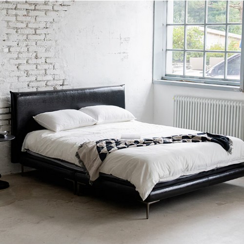 데일리리빙 알베로 가죽 침대 SS (매트별도)_이미지