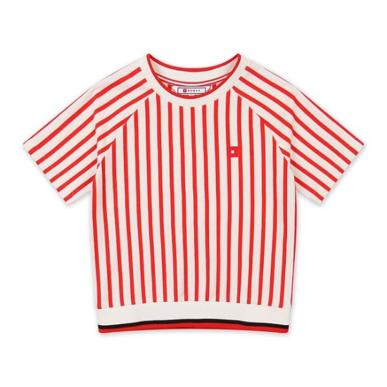 온오프 스트라이프 반팔티셔츠 OF9412LA_RED_이미지