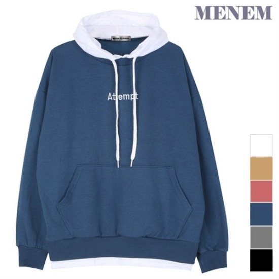 마인엠옴므 미넴옴므 어템프트 배색 후드티 T1148_YWLSS