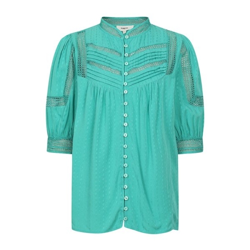 썬쿠 펀칭 자수 포인트 반소매 블라우스 RE71C5BLS02V