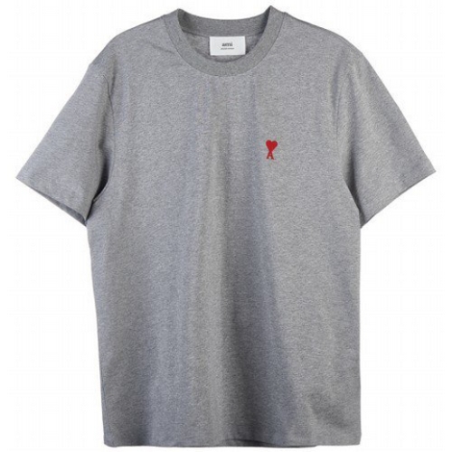 AMI 하트 로고 반팔 티셔츠 E22UTS001 724 (055, 그레이)_이미지