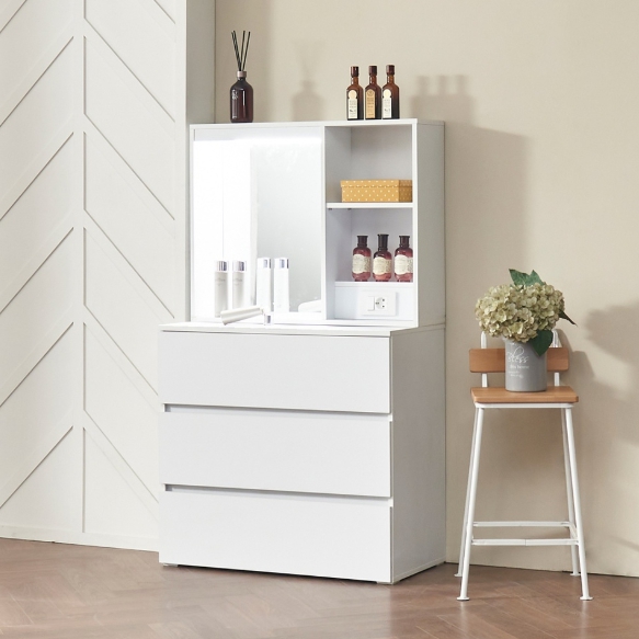 히트가구 HZ686 LED 3단 서랍 화장대 800_이미지