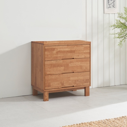 포레2 고무나무 3단 서랍장 800