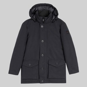 보스 WI23 릴렉스핏 방수 후드 패딩 자켓 블랙 50507574001